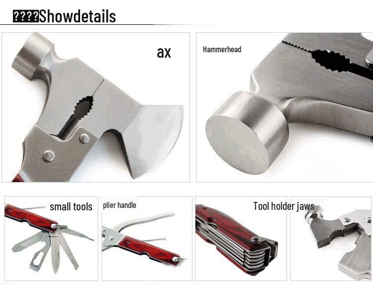 16-in-1 Multifunctional Car Safety Hammer and Axe for Outdoor Emergencies