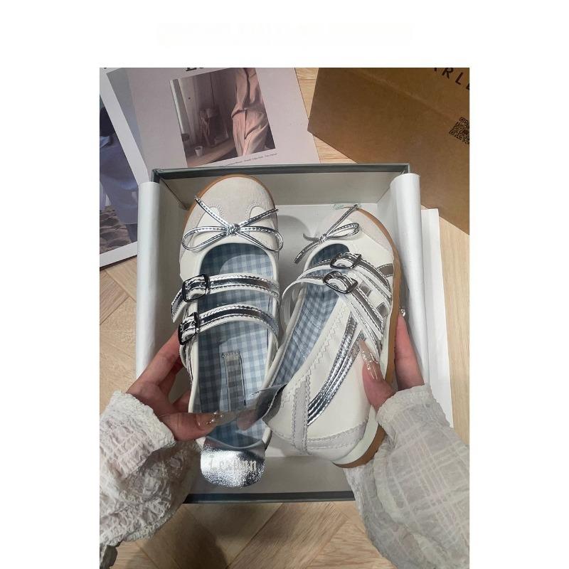 Cowhide Version~ Retro Mary Jane Single Shoes Women's Spring New Soft-soled Comfortable Ballet Flats Tide