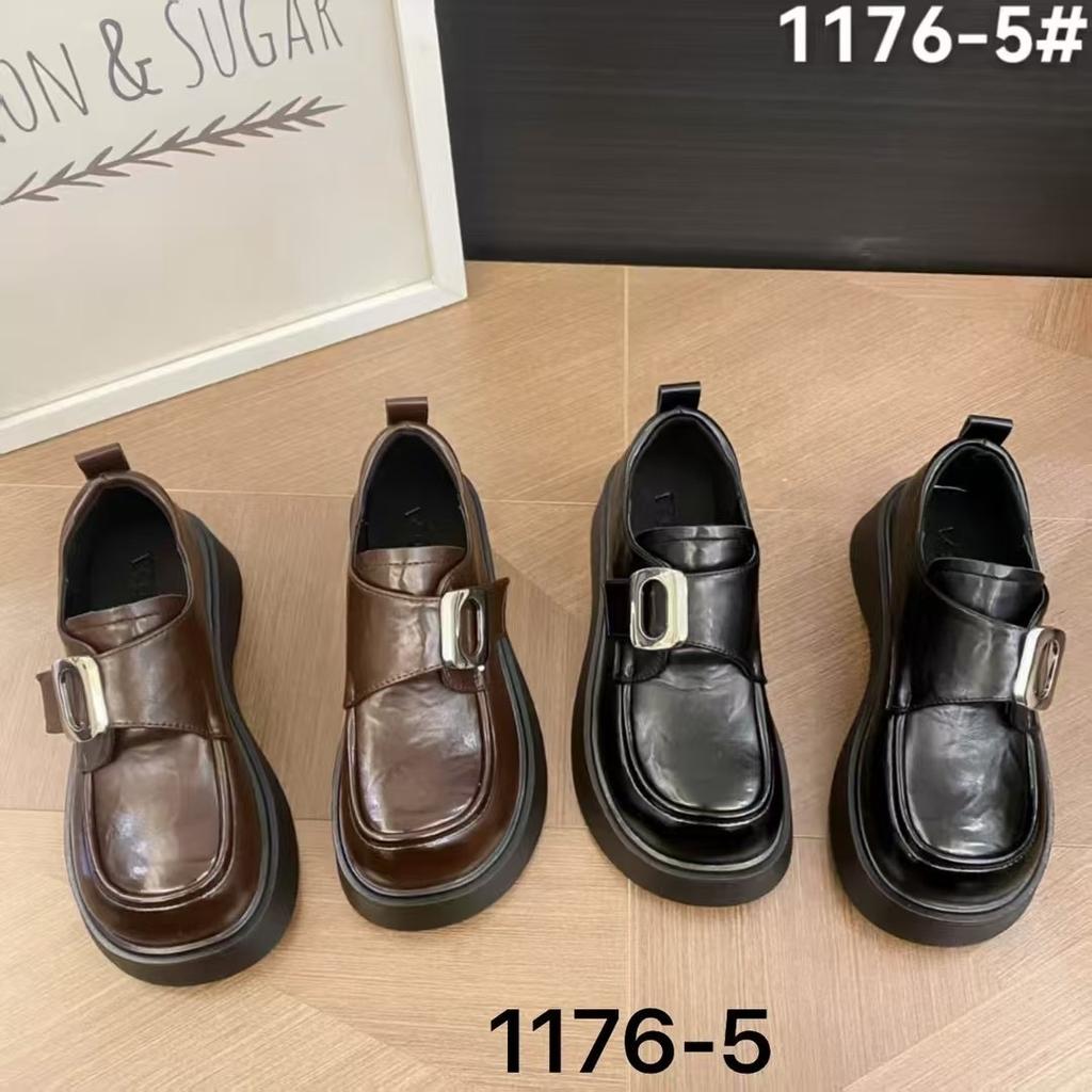 Shorty Le платформа увеличивающая рост маленькие кожаные туфли женские 2025 лето новые толстый каблук ретро британский стиль лоферы JK одинарные туфли