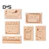 Cartoon Cat Planner Stamp DIY Scrapbooking Weekly Monthly Schedule Planning Time Clock Calendar Daily To-do-list Decorative Wooden Stamp Blocks
