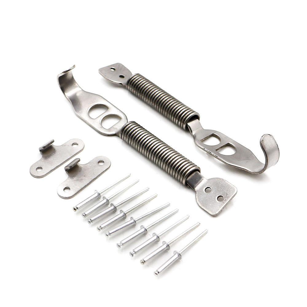 Stainless Steel Car Racing Mount Bonnet Hook Pin Lock Latch Spring Fastener Kit