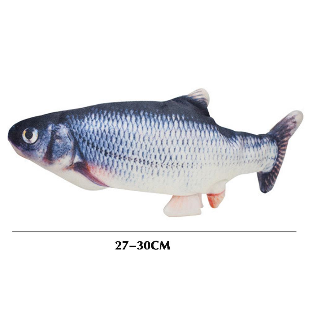 Электрическая движущаяся игрушка для кошек-рыб Реалистичная плюшевая игрушка для собак-рыб Мягкая интерактивная игрушка для кошек для домашних упражнений