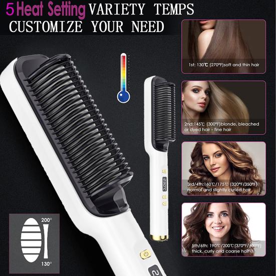 Щипцы для завивки двойного назначения Портативный быстрый нагрев Изолирующий слой Интеллектуальный контроль температуры Красота Инструмент Универсальная электрическая расческа для выпрямления волос