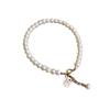 Imitation Pearl Hollow Copper Money Adjustable Bracelet For Elegant Hollow