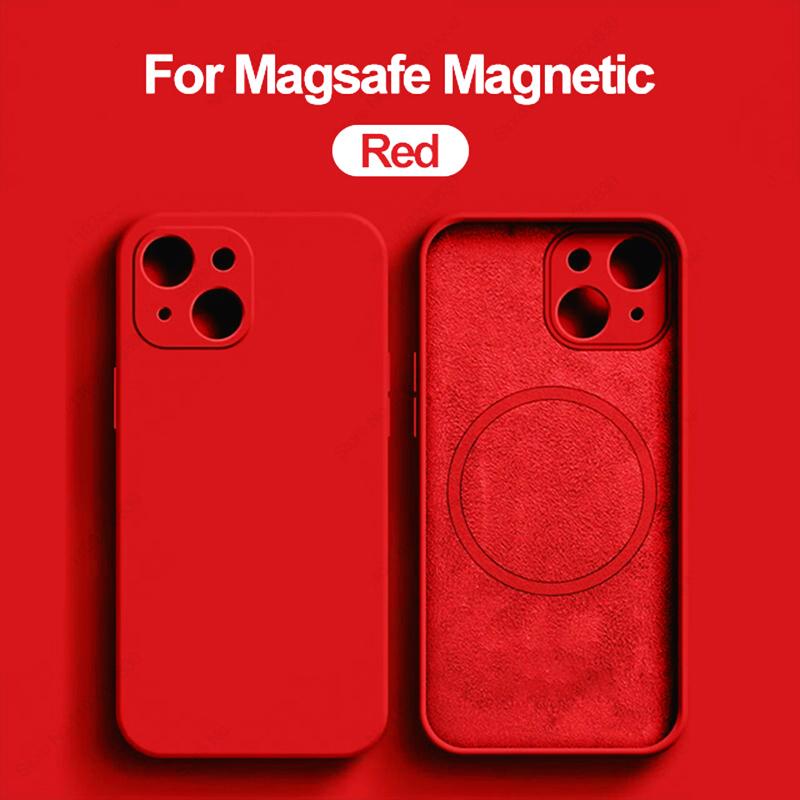 Для Magsafe Магнитный Чехол Для 16 15 14 13 12 11 Pro Max 16 Plus Жидкий Силикон Беспроводная Зарядка Чехол Аксессуары для Телефона
