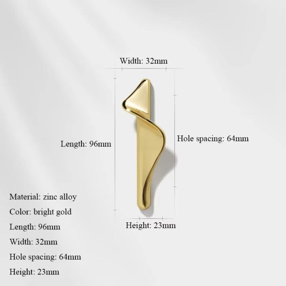 Zinc Alloy Wardrobe Door Handles Light Gold Dresser Drawer Knobs Furniture Handles for Wardrobe