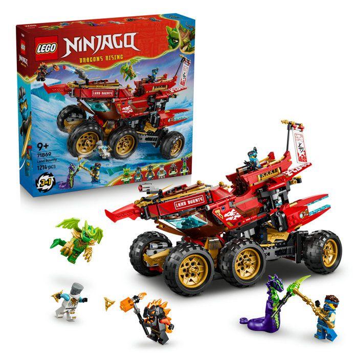 LEGO NINJAGO 71869 Le Bounty Terrestre - Jouet Ninja 3-en-1 des 9 ans pour Garçon ou Fille
