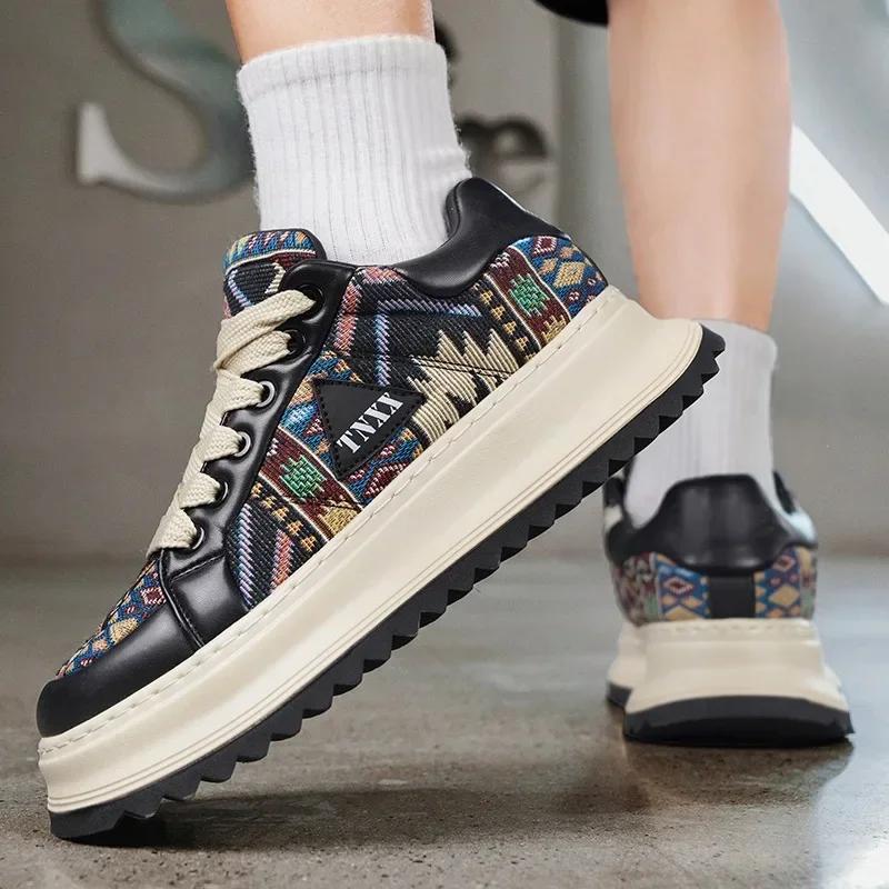 Кроссовки мужские повседневные туфли новые уличные туфли из искусственной кожи на платформе теннис бег спорт походы люкс скейтборд дизайнерская модная обувь