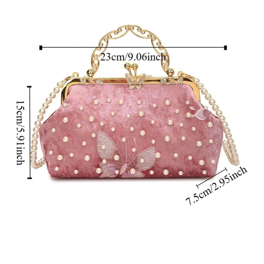Cheongsam Accessories Chinese Style Handbag Pearl Hanfu Clutch Bag Casual Ladies Shell Bag  Women