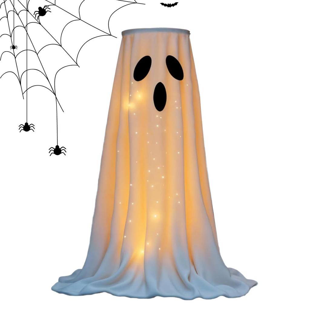 Luminescence Halloween Candy Bowl with Light Ghost Decor Cute Figurine for Yard Patio Indoor Bathroom Door Garden Kitchen Home