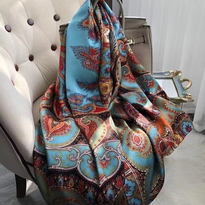 Women's New High-end Silk Spring and Autumn Summer Versatile Shawl Thin Sun Protection Neck Protection Fashionable Scarf