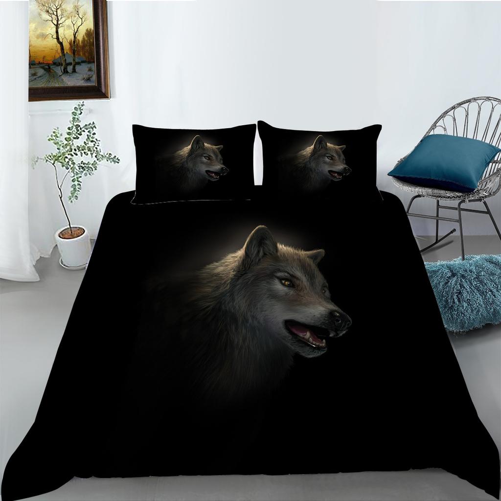 Animal Series Bedding Two Or Three-Piece Set Polyester Wolf Digital Printing