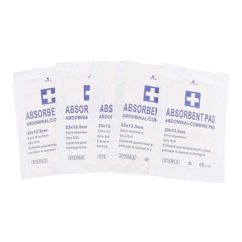 5Pcs Sterile Abdominal Abd Combine Pads 5"X9" Wound Dressing Band Aid Wound Care Bandage For Travel Outdoor First Aid Kits