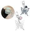 Elegant Butterfly Heart Pendant Keychain Fashionable Metal Bag Charm Keyring for Women and Trendy Accessory Lovers