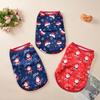 Breathable Dog Clothes For Small Medium Dogs Cats Soft Santa Claus Print Puppy T-shirt Schnauzer Chihuahua Christmas Costume
