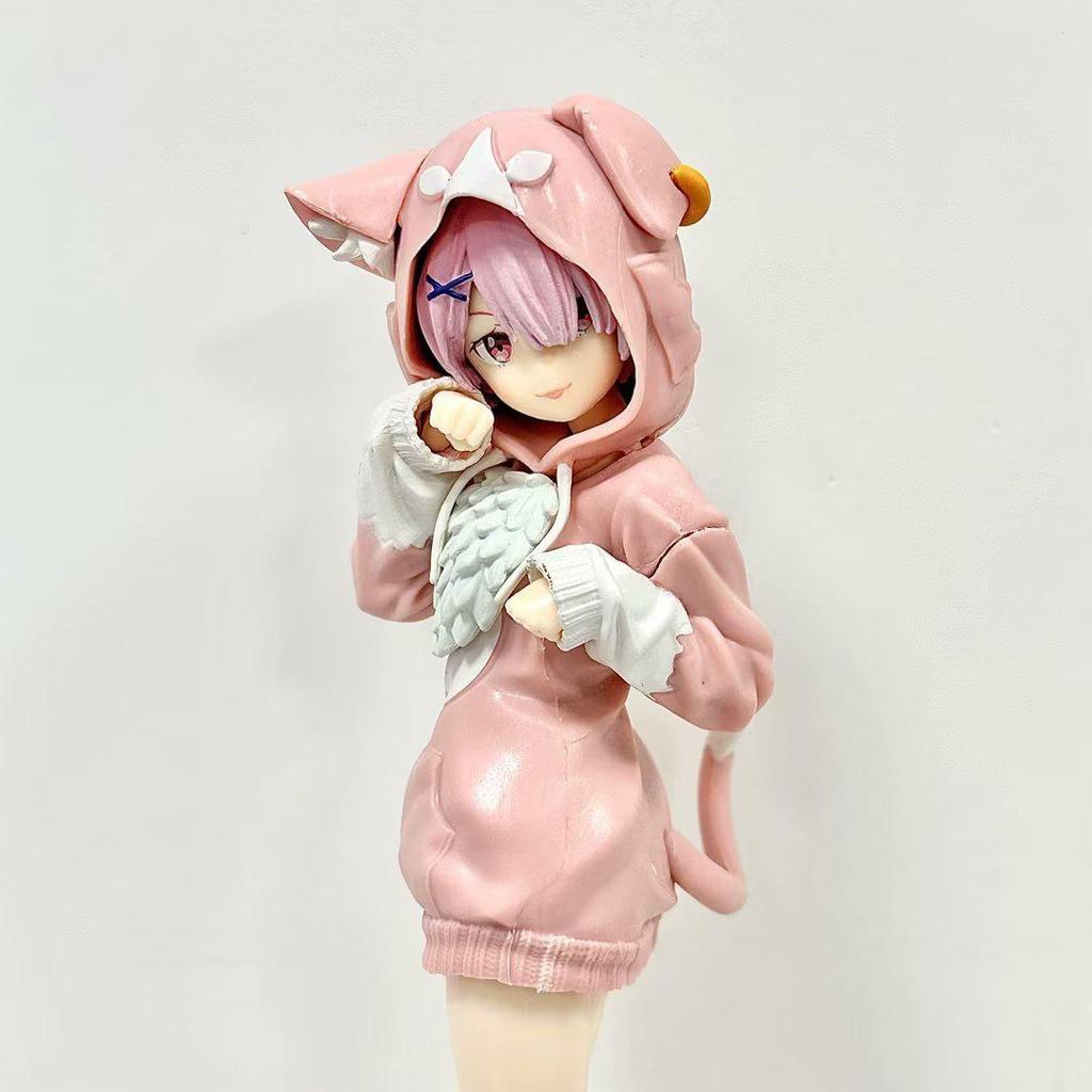 Re:ZERO Starting Life In Another World Ram/Rem Anime Girl Figure Fluffy Pack Ram/Rem Action Figure Adult Model Doll Toys