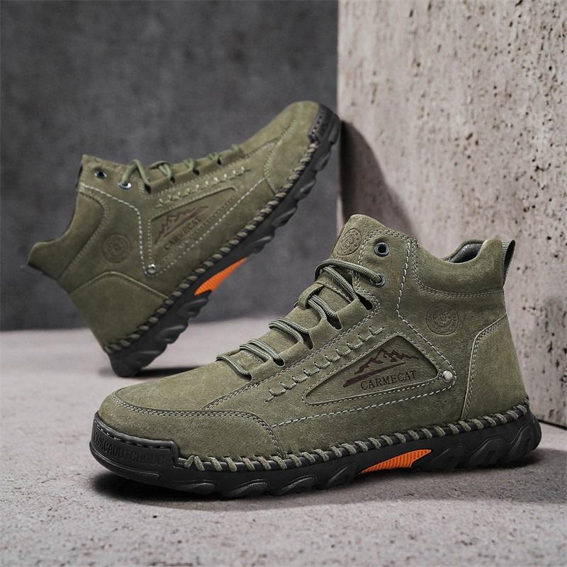 Новые осенние мужские ботинки из натуральной кожи ручной работы, кроссовки с уличным дизайном, мужская дышащая повседневная кожаная обувь, мужские ботильоны