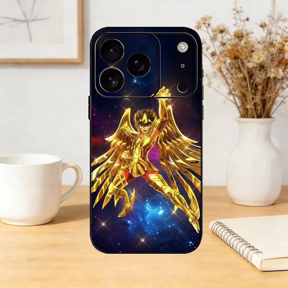 Чехол для телефона S-Saint Anime S-SeiyaS для iPhone 17,16,15,14,13,12,11 Plus,Pro,Max,Mini Силиконовый черный Мягкий чехол