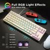YUNZII RT68 Игровая механическая магнитная клавиатура 68 клавиш с быстрым срабатыванием, колпачки PBT, регулируемое усилие срабатывания, TKL, переключатели, RGB, проводная,