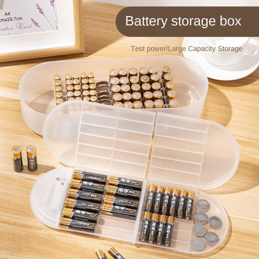 Semi-translucent Hard Battery Organizer Multi-layer Battery Button Cell Holder  Lithium Battery