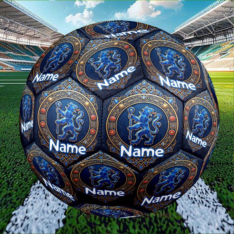 Custom Name Personalized Chelsea Football Club Print Size 5 Soccer Ball Training & Match Football, for Team, Kicking, Gift for Football Enthusiasts