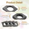 PATIKIL 6pcs M27x50mm Square Washers, Inclined Washers, Plate Gaskets, Spacer Gaskets for Hardware Fasteners, Black
