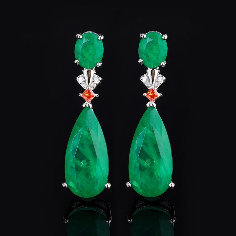 Горячая Распродажа Винтажные Серьги Paraiba Ужин Изумрудные Серьги Европейские и Американские Серьги-Капли Преувеличенные Серьги