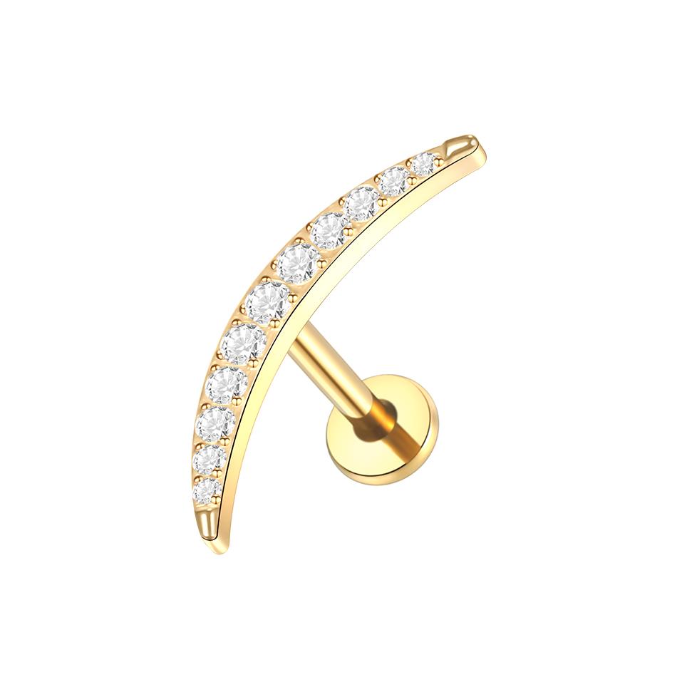 1 шт. Серьга-гвоздик из титана имплантатного качества с цирконием, с внутренней резьбой, Звезда, Лабрет, Пирсинг губы, Монро, Хеликс, Козелок, Пирсинг, Украшение