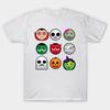 T Shirt Women Emoticon Costume Funny Emoticon Faces Halloween Harajuku Print Kawaii Tshirt Summer Short Sleeve Female T-Shirt Top Tee