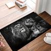 1 шт., ковер с принтом льва, ковер с животным узором, нескользящий и моющийся вручную напольный коврик для гостиной, спальни, домашний декор, декор для комнаты, домашний декор