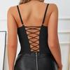 Slim Fit Lace Corset Sleeveless Crop Tops Spicy Girl Style Suspender Vest  Spring Summer