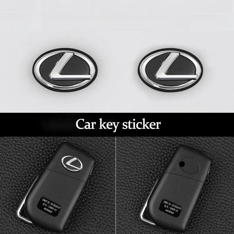 MMLU4 14/16mm Car Key Stickers Aluminum Decorative Paster For Lexus RX330 IS250 Ct200h ES300h GX Auto Interior Accessories keychain