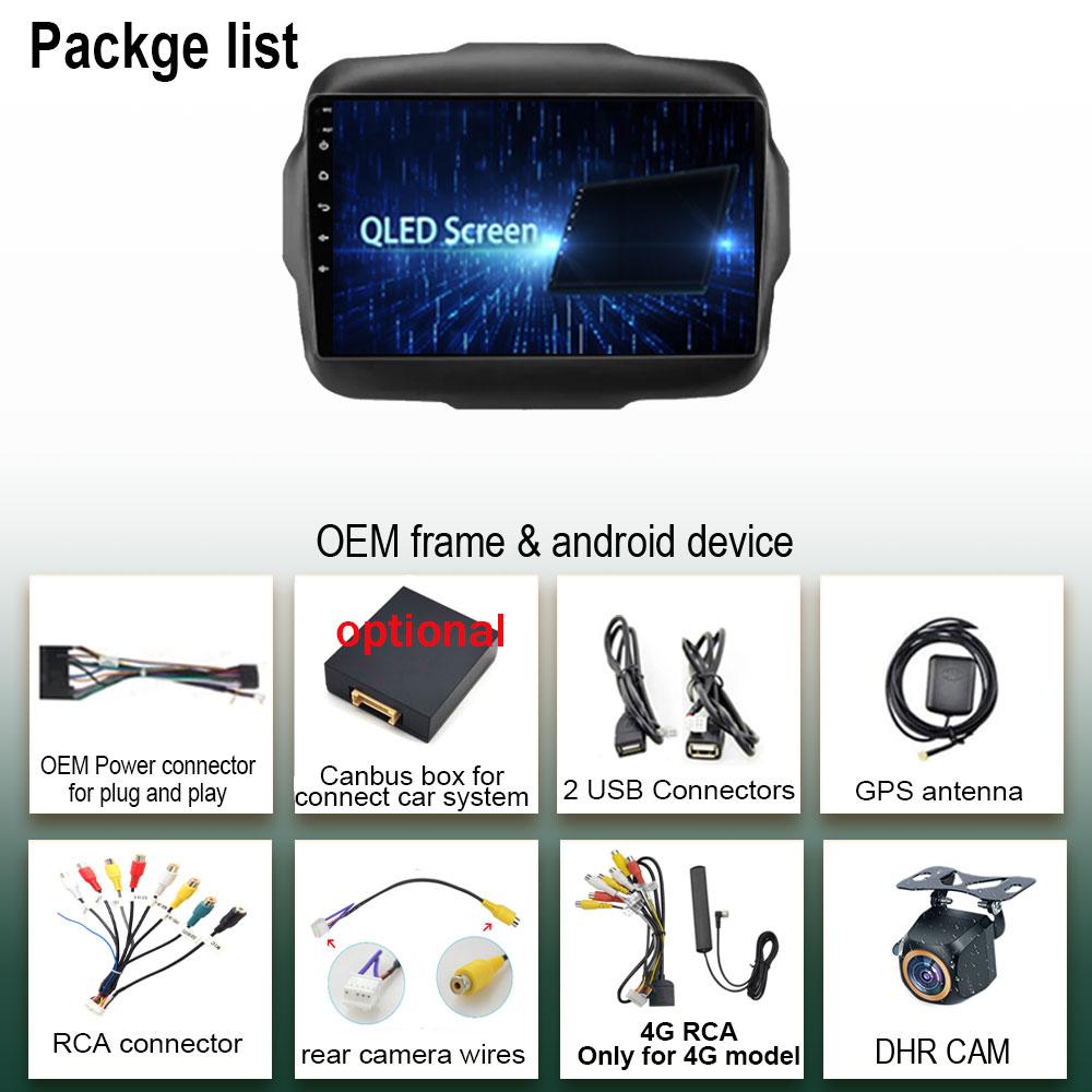 For Jeep Renegade 2016 2017 2018 2019 2020 Android 13  Multimedia Video Player Navigation Stereo NO 2DIN DVD 5G WIFI HDR Screen