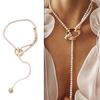 Ladies Fashion Personality Baroque Geometric Metal Retro Pearl Necklace