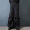Черные Большого размера Винтажные с высокой талией Повседневные свободные Длинные весенне-осенние брюки с широкими штанинами Женские брюки