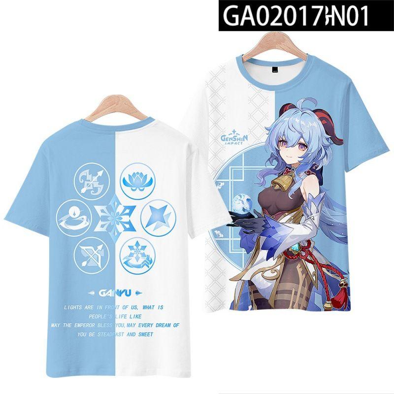 Футболка с коротким рукавом Genshin Impact Thunderbolt General Surrounding Ten Thousand Leaves and Kerry cos