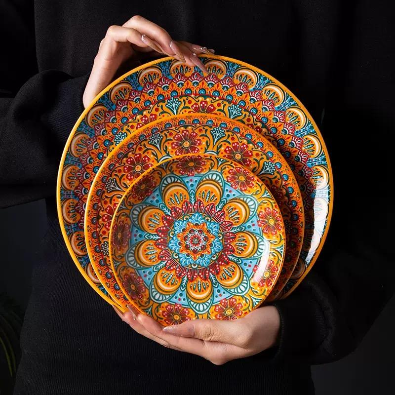 6,5 дюйма/8 дюймов/10 дюймов Керамические тарелки Тарелка для яиц Костяной диск Западные тарелки для стейка Основные блюда Неглубокие плоские тарелки