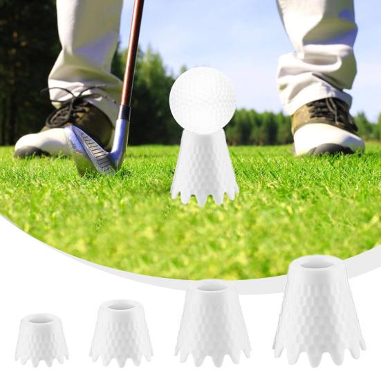 8Pcs Unbreakable Golf Tees Stable Structure Wear Resistant Unique Ripple Design Outdoor Indoor Golf Simulator Tees for Training