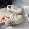 - Весенние новые белые кроссовки на липучке с большой головой, женские кроссовки на толстой подошве с увеличением роста, универсальные повседневные кроссовки