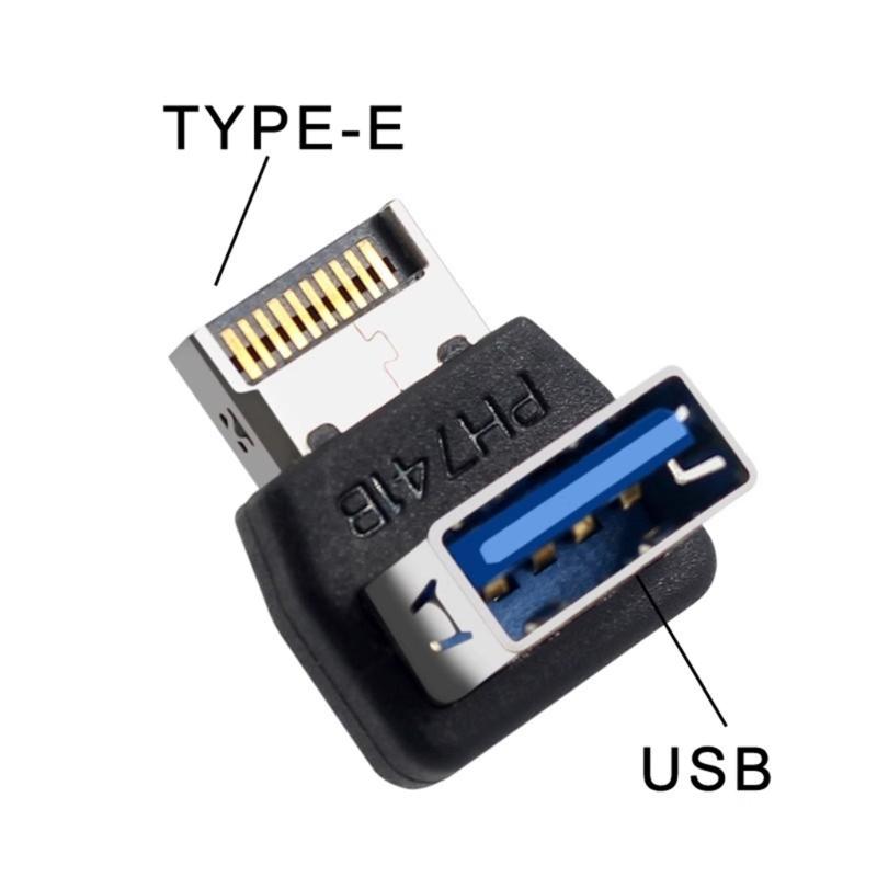 Адаптер USB-разъема 10 Гбит/с Адаптер USB3.1 к TYPE E для материнской платы компьютера Панель-адаптер TYPE E Угловой разъем