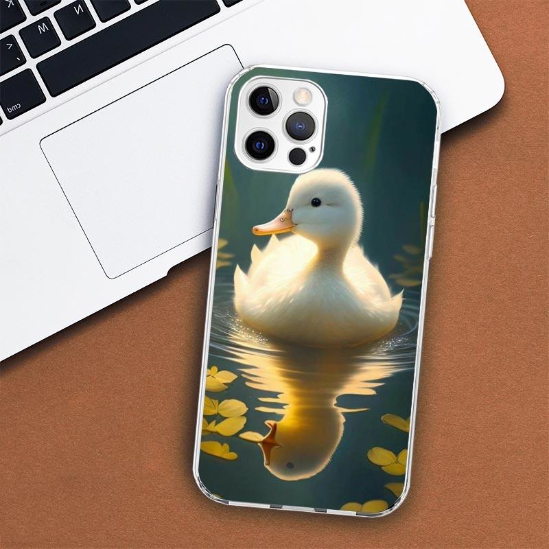 White Swan Grace Art Phone Case For Apple iPhone 11 12 13 15 14 Pro 7 XR X XS Max 8 Plus + Mini SE Customized Print Soft Cover
