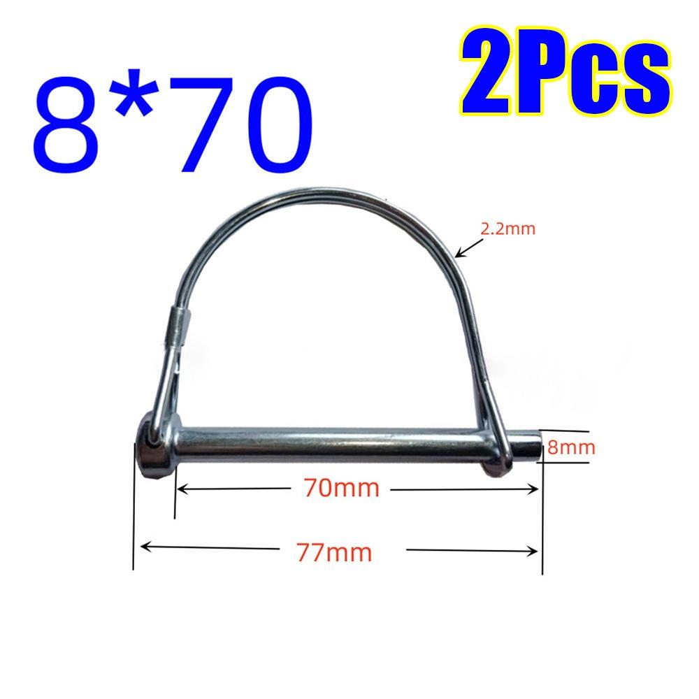 2Pcs Galvanized Locking Pins With Spring Lock Ring Split Buckle Pin Durable Tubular Folding Pin