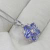 Sace Gems Подвеска для женщин, стерлинговое серебро 925 пробы, 4*5 мм, натуральный танзанит, ожерелье, Свадебная вечеринка, ювелирные изделия, подарки