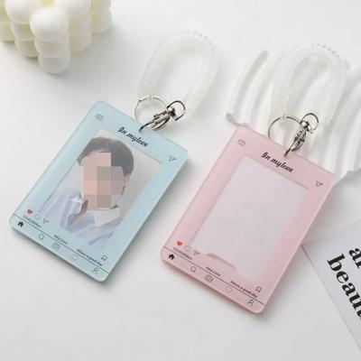 Шикарный корейский держатель для фотокарт Kpop Simplicity Macaroon Color Student ID Card Cover Case с кольцом для ключей Fashion Photocard Protector