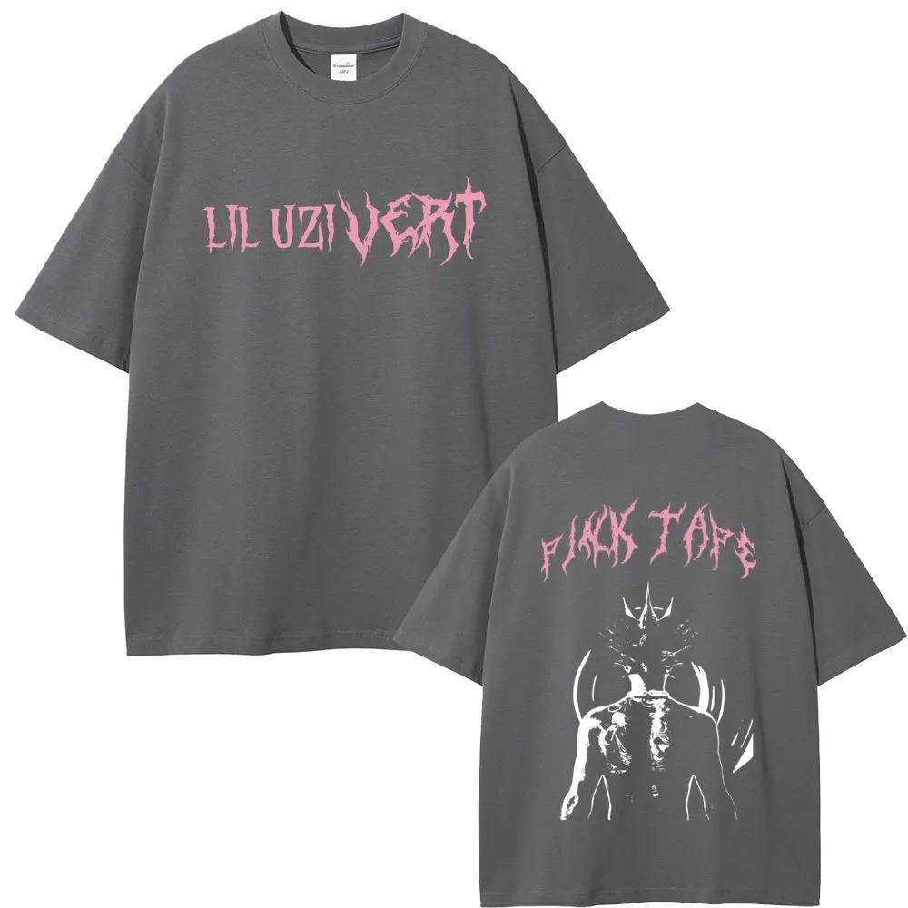 Футболка Lil Uzi Vert Pink Tape Унисекс Хип-хоп Мода Свободная Футболка с коротким рукавом Женская Повседневная Винтажная Модная Футболка