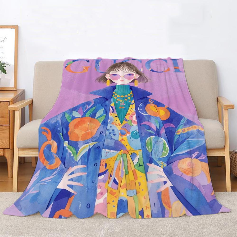 Gucc Bed Throw Blanket Luxury Bed Belt Fluffy Soft Blanket Sofa Decoration Beach Towels Interior for Home Knitted Plaid Knee Nap