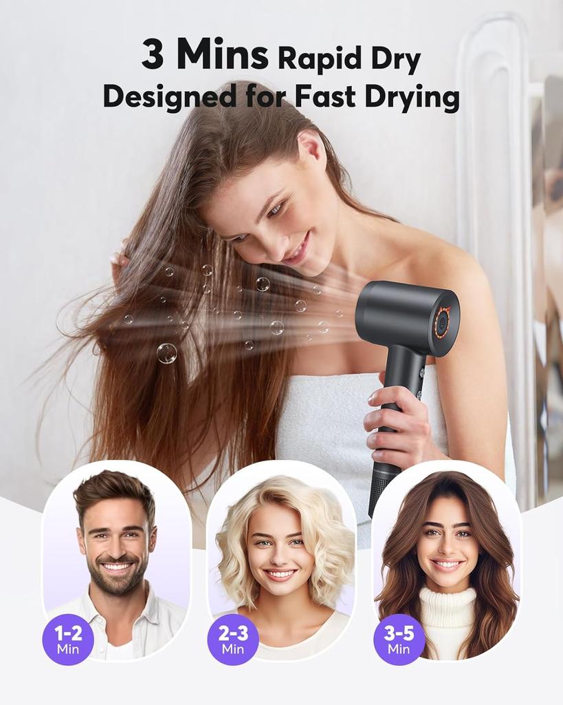 Leafless High Speed Hair Dryer 110000 Rpm Quick Dry Personal Hair Care Styling Negative Ion Constant Anion Electric Hairdryer