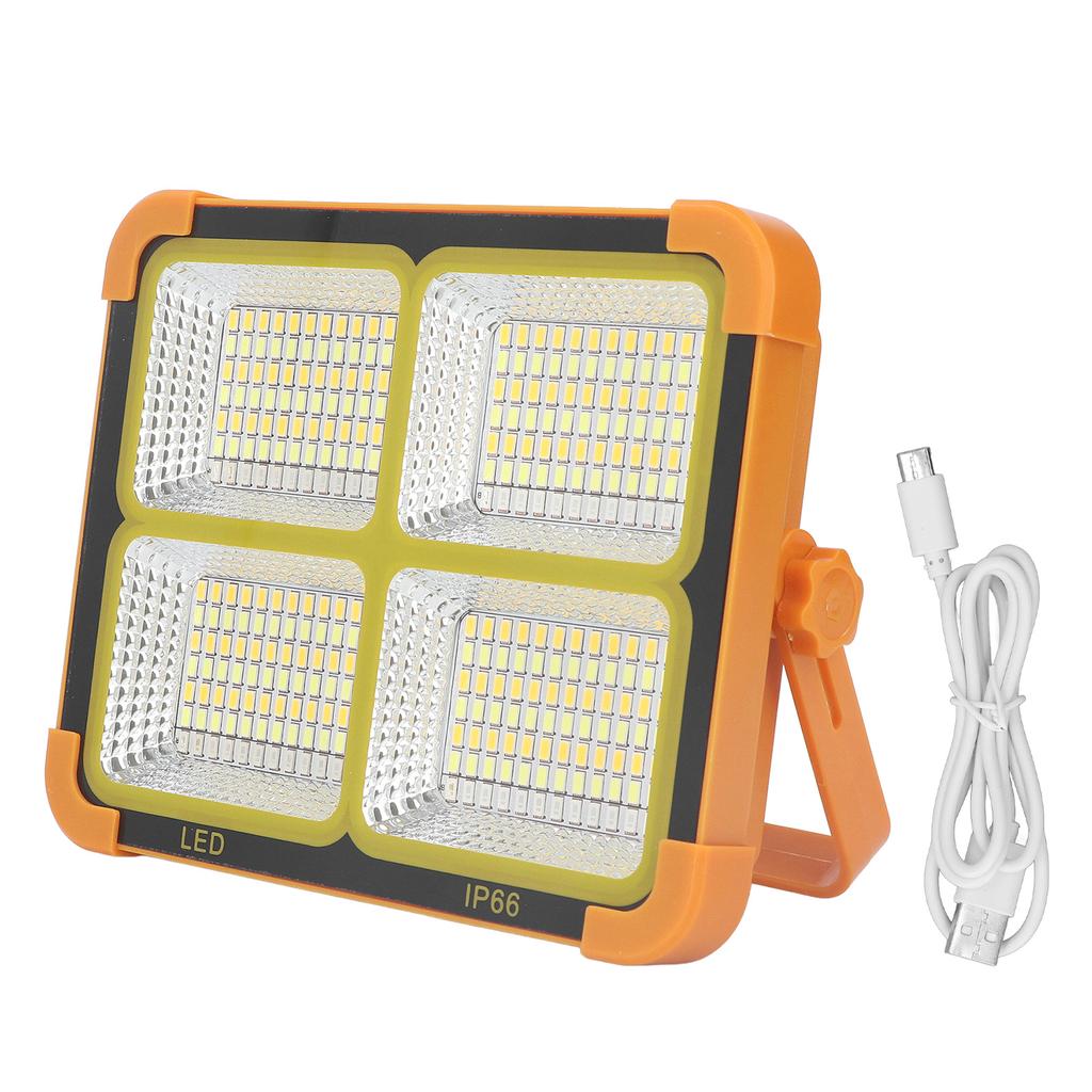 100W Solar Work Light 4 Gear Adjustable IP66 Portable Solar Flood Light for Emergency Garage Pond