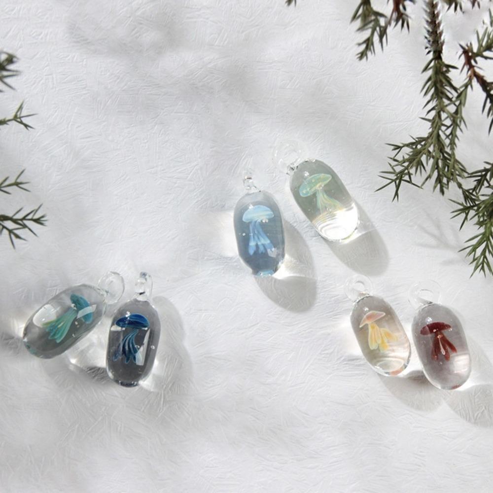 Jewelry Glassy Jellyfish Necklace Coloured Glaze Ocean Style Chain Choker Gift
