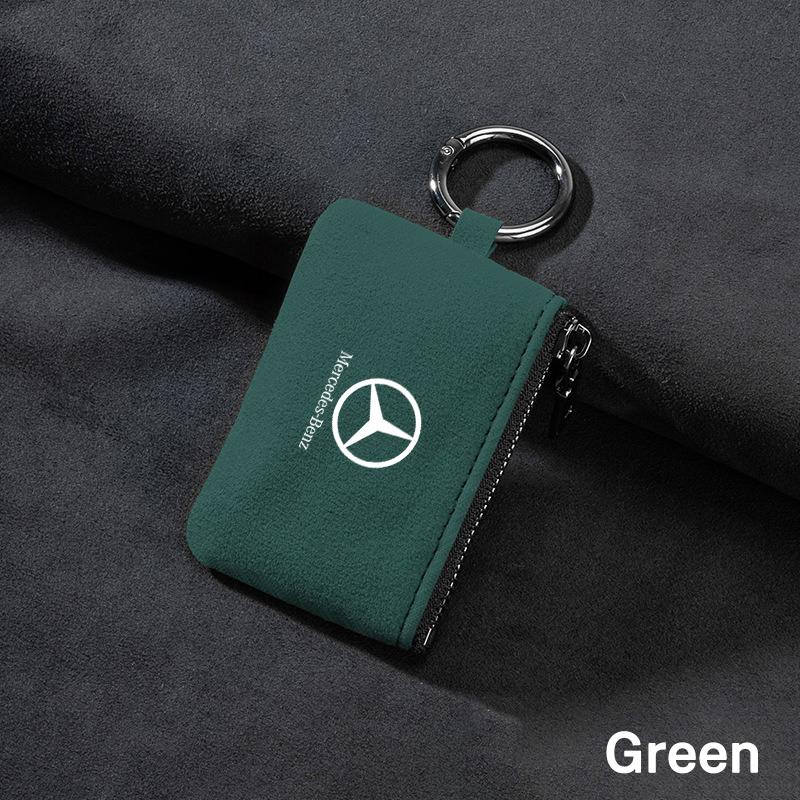 New Suede Leather Car Key Bag Portable Leisure Wallet Storage Case Thin-weight Car Keycase For Mercedes Benz W210 W211 W212 W221